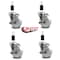 Service Caster 4'' Nylon Swivel 1-3/8'' Expanding Stem Caster Set with Brake, 4PK SCC-EX20S414-NYS-TLB-138-4 - alternate 2